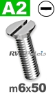 m6x50mm / per stuk - verzonken schroef A2