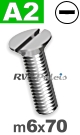 m6x70mm / per stuk - verzonken schroef A2