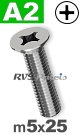 m5x25mm / per stuk - verzonken schroef A2