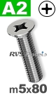 m5x80mm / per stuk - verzonken schroef A2