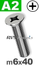 m6x40mm / per stuk - verzonken schroef A2