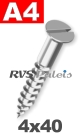 4x40mm / per stuk - Houtschroef A4