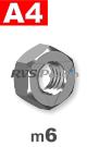 m6 / per stuk - borgmoer geheel metaal A4