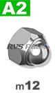 m12 / per stuk - zelfborgende dopmoer A2
