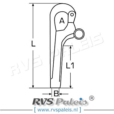 Pelikaanhaak-M6 / per stuk