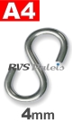S-haak 4mm / per stuk