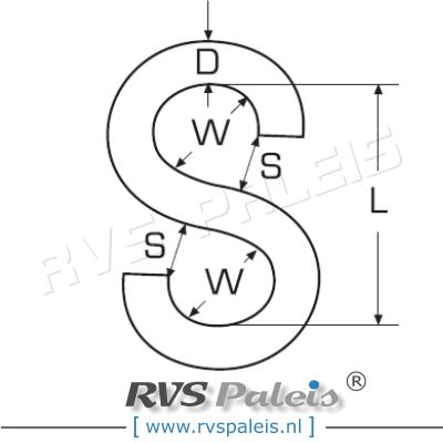 S-haak 5mm / per stuk