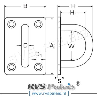 Oogplaat 50x40mm / type C