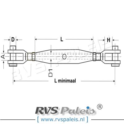 Wantspanner (gaffels) M16 / per stuk