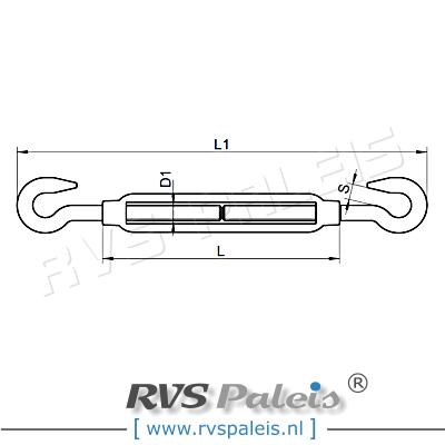 Spanschroef (haak-haak) M8 / per stuk