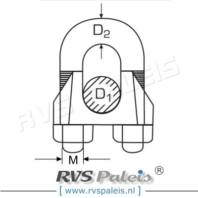 5mm / per stuk - Staaldraadklem A4