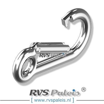 Karabijnhaak met kous 6mm / per stuk