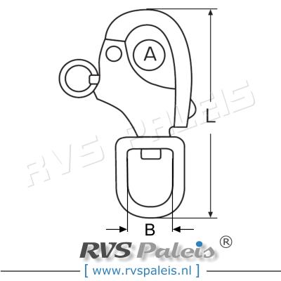 Snapsluiting warteloog L 128mm / per stuk