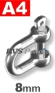 D-sluiting 8mm / per stuk