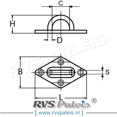 Oogplaat 36x60mm / type A