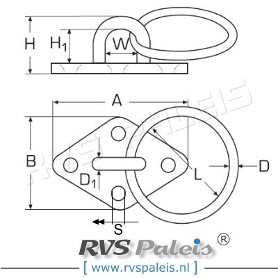 Oogplaat(ring) 36x60mm / type A