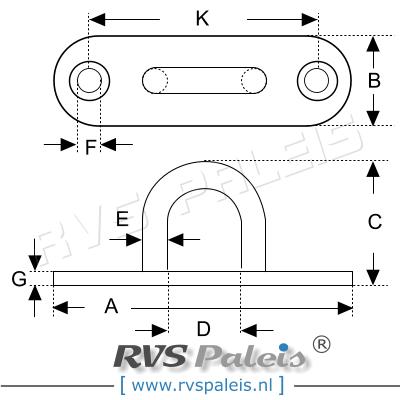 Oogplaat 80x27mm / type C