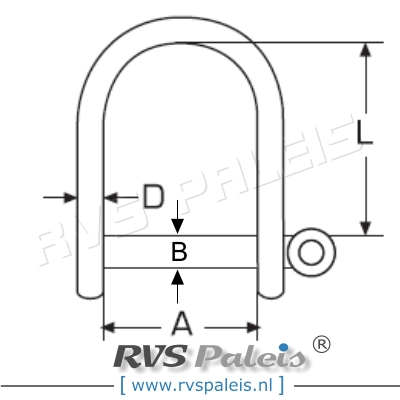 D-sluiting breed 5mm / per stuk