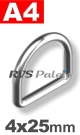 D-ring 4 x 25mm / per stuk