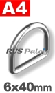 D-ring 6 x 40mm / per stuk