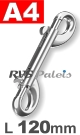 Musketonhaak-dubbel L 120mm / per stuk