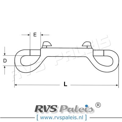 Musketonhaak-dubbel L 90mm / per stuk