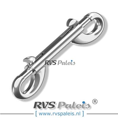 Musketonhaak-dubbel L 90mm / per stuk