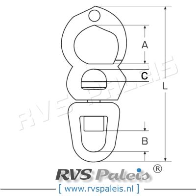 Panieksluiting L 84mm / per stuk
