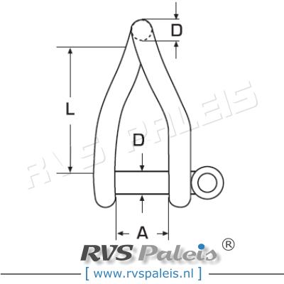 D-sluiting gedraaid 4mm / per stuk