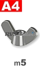 m5 / per stuk - vleugelmoer A4