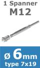 Rvs kabel 7x19(6mm) met 1 spanner