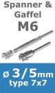 Rvs kabel 7x7(3/5mm) met spanner en gaffel