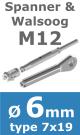 Rvs kabel 7x19(6mm) met spanner en walsoog
