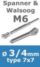 Rvs kabel 7x7(3/4mm) met spanner en walsoog