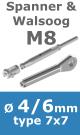 Rvs kabel 7x7(4/6mm) met spanner en walsoog