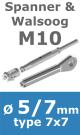 Rvs kabel 7x7(5/7mm) met spanner en walsoog