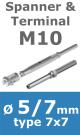 Rvs kabel 7x7(5/7mm) met spanner en terminal