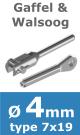 Rvs kabel 7x19(4mm) met gaffel en walsoog