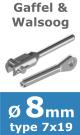 Rvs kabel 7x19(8mm) met gaffel en walsoog