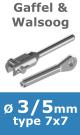 Rvs kabel 7x7(3/5mm) met gaffel en walsoog
