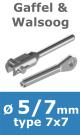 Rvs kabel 7x7(5/7mm) met gaffel en walsoog