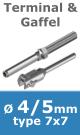 Rvs kabel 7x7(4/5mm) met terminal en gaffel