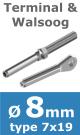 Rvs kabel 7x19(8mm) met terminal en walsoog
