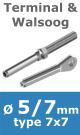 Rvs kabel 7x7(5/7mm) met terminal en walsoog