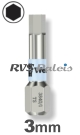 3,0mm zeskant / per stuk - RVS (INOX) 1/4 bit
